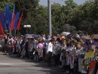 Водружение копии знамени Победы на главный флагшток Республики