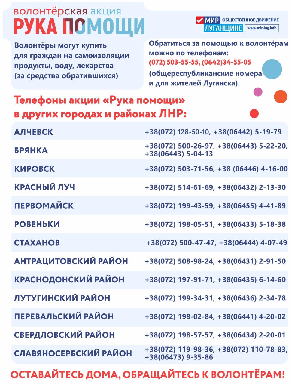 Волонтерская акция «Рука помощи» продолжает действовать в Республике »  Администрация города Луганска - Луганской Народной Республики